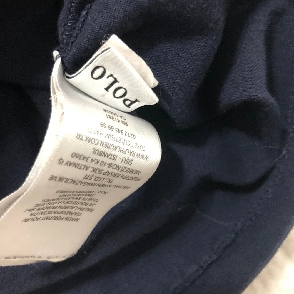 Polo Ralph Lauren Mens XL Navy Blue V-Neck Short Sleeve Pony Logo T-Shirt